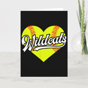 Softball Heart Wildcats Team T-ball Card