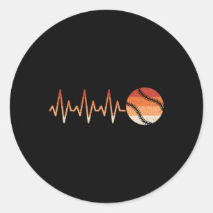 Softball Heartbeat Softball Lover Men Women Boys G Classic Round Sticker