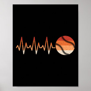 Softball Heartbeat Softball Lover Men Women Boys G Poster