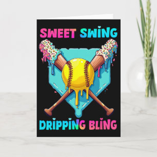Softball Home Plate Drip For Girls Boys Ice Cream Card