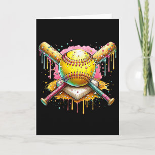 Softball Home Plate Ice Cream Drip Sport Team Ice Card