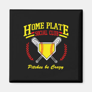 Softball Home Plate Social Club For Sideline Moms  Magnet
