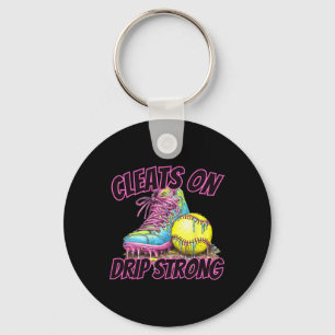 Softball Ice Cream Dripping Baseball Home Plate Dr Key Ring