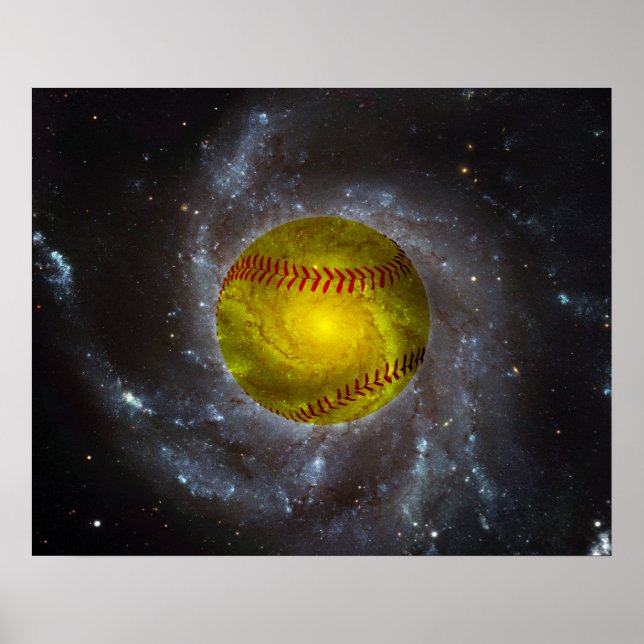 Softball in Space Unique Softball Poster (Front)