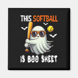 Softball Is Boo Sheet Halloween Costume Player Tea Magnet