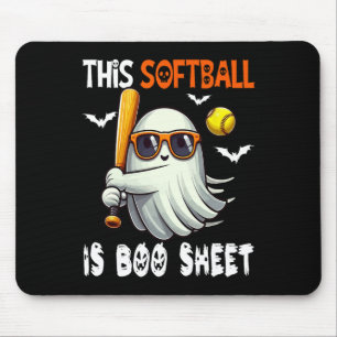 Softball Is Boo Sheet Halloween Costume Player Tea Mouse Pad