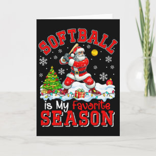Softball Is Favorite Season Costume Player Christm Card