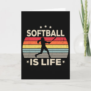 Softball Is Life Girls Women Kids Toddler Softball Card