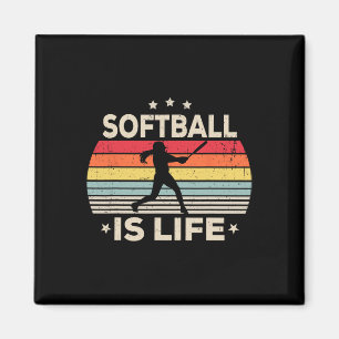 Softball Is Life Girls Women Kids Toddler Softball Magnet