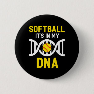 Softball Is My Dna Funny Softball Baller Catcher 6 Cm Round Badge