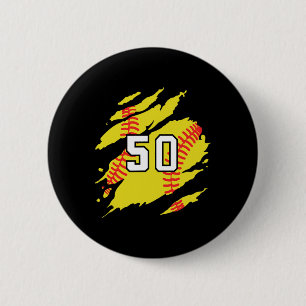 Softball Jersey Number #50 Sports Player Fan Jerse 6 Cm Round Badge