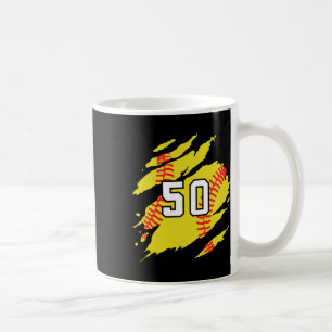 Softball Jersey Number #50 Sports Player Fan Jerse Coffee Mug