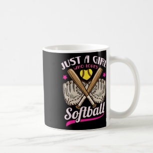 Softball Just A Girl Who Loves Softball Softball P Coffee Mug