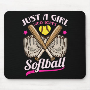 Softball Just A Girl Who Loves Softball Softball P Mouse Pad