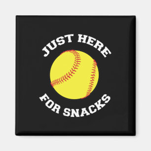 Softball Just Here For Snacks Sister Brother Sibli Magnet