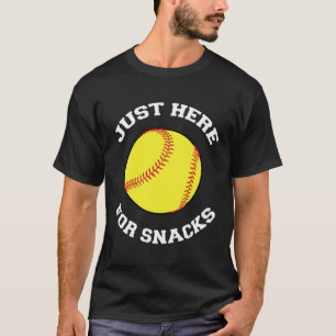 Softball Just Here For Snacks Sister Brother Sibli T-Shirt