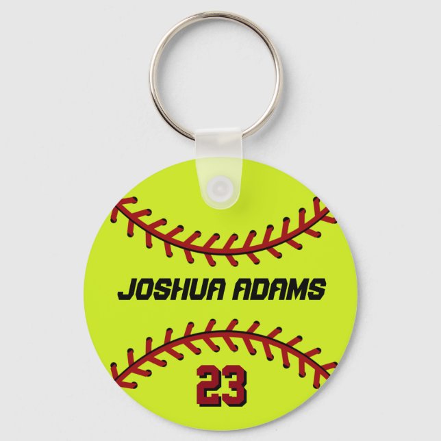 Softball Keychain for Sports Fans and Athletes (Front)