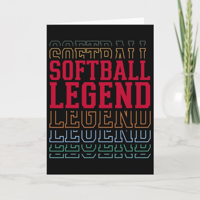 Softball Legend Funny Layered Text Team Player Coa Card (Front)