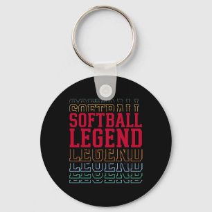 Softball Legend Funny Layered Text Team Player Coa Key Ring