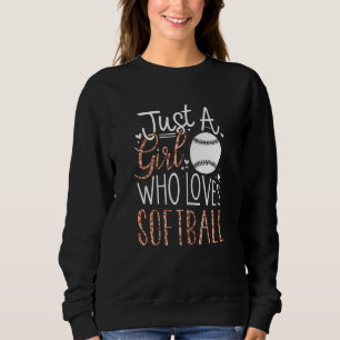 Softball Leopard Graphic Women And Softball Girl Sweatshirt