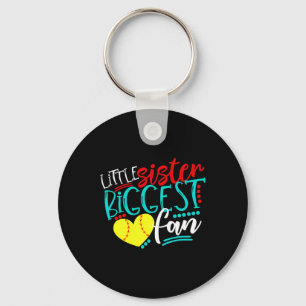 Softball-little Sister Biggest Fan Key Ring