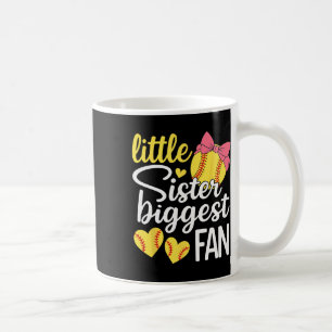 Softball Little Sister Biggest Fan Softball Sister Coffee Mug