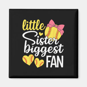 Softball Little Sister Biggest Fan Softball Sister Magnet