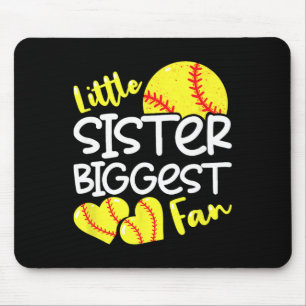 Softball Little Sister Biggest Fan Teen Girls _1 Mouse Pad