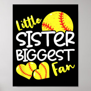 Softball Little Sister Biggest Fan Teen Girls _1 Poster