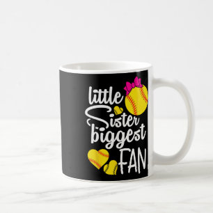 Softball Little Sister Biggest Fan Teen Girls Soft Coffee Mug