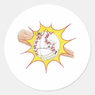 Softball Logo Classic Round Sticker