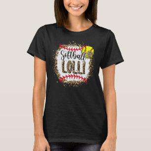Softball Lolli Leopard Bleached Mother's Day Game T-Shirt