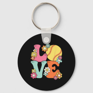 Softball Love Cute Softball Lover Women Teens Girl Key Ring