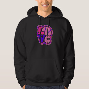 Softball Love for Teen Girls & Women Purple & Pink Hoodie