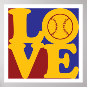 Softball Love Poster