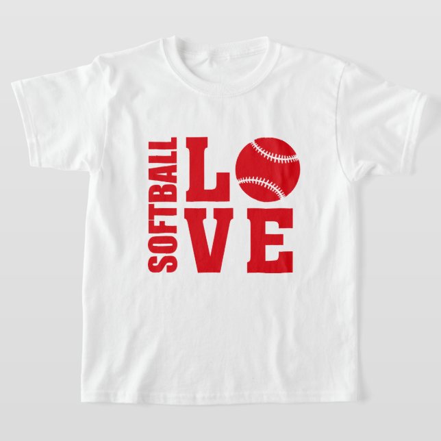 Softball Love, Softball T-Shirt (Laydown)