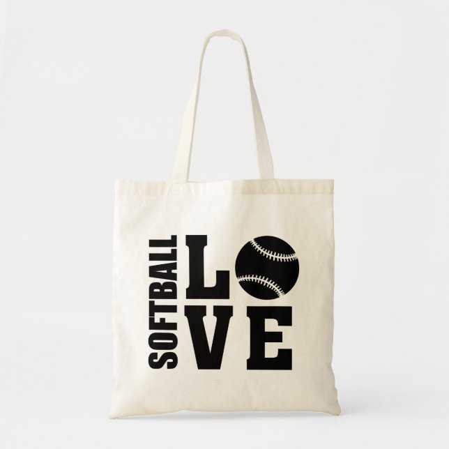 Softball Love, Softball Tote Bag (Front)