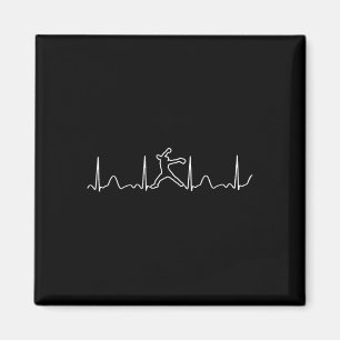 Softball Lover Ekg Fastpitch Heartbeat Softball Pi Magnet