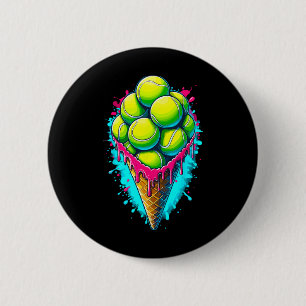 Softball Lover Ice Cream Dripping Softball  6 Cm Round Badge