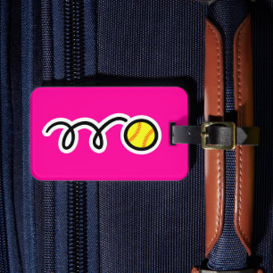 Softball Luggage Tag