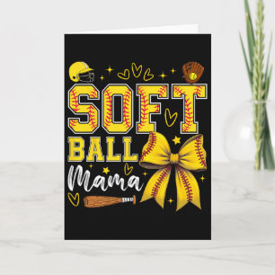 Softball Mama Coquette Bow Softball Mum Mothers Da Card