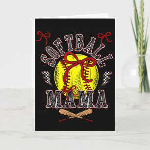 Softball Mama Coquette Softball Game Day Softball  Card