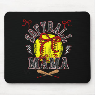 Softball Mama Coquette Softball Game Day Softball Mouse Pad