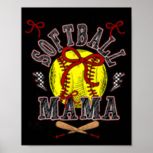 Softball Mama Coquette Softball Game Day Softball Poster