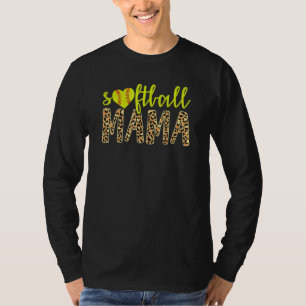 Softball Mama Cute Cheetah Mother's Day Sports 11 T-Shirt