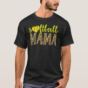 Softball Mama Cute Cheetah Mother's Day Sports 2 T-Shirt