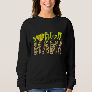 Softball Mama Cute Cheetah Mother's Day Sports 3 Sweatshirt