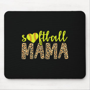 Softball Mama Cute Cheetah Mother's Day Sports Mouse Pad