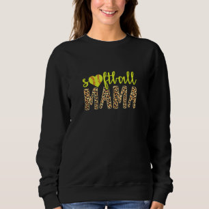 Softball Mama Cute Cheetah Mother's Day Sports Sweatshirt