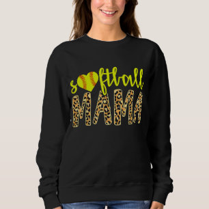 Softball Mama Cute Cheetah Sports Mother's Day 1 Sweatshirt
